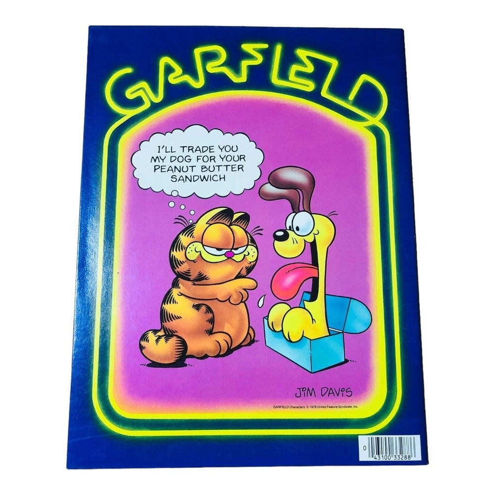 Garfield VTG 78 Mead Pocket Folder Jim Davis School Ephemera Portfolio Odie Blue
